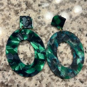 Green Acrylic Earrings